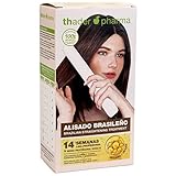 Thader Pharma Kit de alisado brasileño sin formol con Aceites de Argán y Tsubaki, Queratina y Aminoácidos (Blanco - Cabello oscuro)