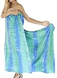 LA LEELA Mujer Bandeau Beach Sarong Swim Traje de baño Wrap Verde, Tie Dye_75 Talla única