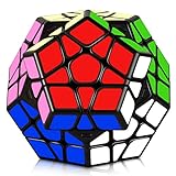 JOPHEK Megaminx Cube, Dodécaèdre Speed Cube 3x3 Dodecaedro Cube Puzzle Cube Magique Speed Cube, Súper Duradero y Fácil Giro (Adhesivos Negros)
