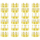 TUPARKA 24 piezas de papel Corona de oro del rey partido de la hoja de oro corona coronas del casquillo del sombrero de la celebración del cumpleaños del bebé ducha accesorios de fotos (6 estilos)