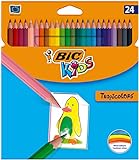 BIC Kids Lápices de Colores para Niños, Óptimo para material escolar,Tropicolors, Colores Surtidos, 2,9mm, Blíster de 24