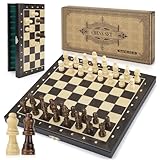 Peradix Ajedrez Magnetico Madera 30x30CM,Juego Ajedrez Magnetico Plegable Infantil Madera Chess Set Profesional para Niños y Adultos de Viaje