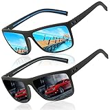 Perfectmiaoxuan Gafas de sol Piloto polarizadas hombre y mujer Verano Vacaciones futuristas Pesca Conducción TR90 marco Protección UV cuadrado gafas de sol Sunglasses