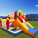 Ballsea - Castillo hinchable con soplador, paraíso Infantil con tobogán, para interiores, tamaño XXL, red de seguridad, certificado EN71, apto para 3-8 años