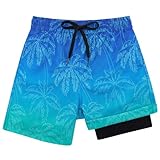 Kids4ever Bañador para niños con Forro de compresión Pantalones Cortos de natación para niños Pantalones Cortos de Playa Hawaianos de Secado rápido con Bolsillos 14-16 años
