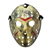 Baipin Máscara de Jason Cosplay Viernes 13 Disfraz Máscara de Fiesta de Halloween para Niños, Adultos (Plástico Amarillo)