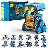 OMWay Robot Solar, Regalos Niños 6 7 8 9 10 Años, Kit Robotica, Navideños Cumpleaños Juguetes Niños 8-12, Educativos Ciencia Experimentos Construcciones, Azul