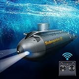 JIESEN Mini submarino teledirigido RC barco RC con mando a distancia inalámbrico 6 canales en forma de cohete de alta velocidad 2.4 GHz juguete para adultos niños a partir de 5