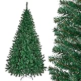 HAUSPROFI Árbol de Navidad artificial moldeado por inyección – 210 cm, 1100 puntas, agujas de PVC – realista, construcción rápida y difícilmente inflamable – Incluye soporte de metal para árbol de