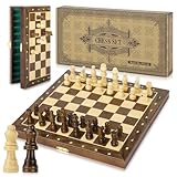 Peradix Tablero Ajedrez Magnetico Madera 30x30CM,Juego Ajedrez Infantil Madera Chess Plegable Profesional para Niños y Adultos de Viaje