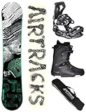 AIRTRACKS Snowboard Set Paquete Completo Tabla Steezy Wide Hybrid Rocker Hombre 160 - Fijaciones Master - Botas Strong ATOP 46 - SB Bag