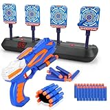 Diana Electronica con Pistola para Nerf, Objetivo de Tiro Automático con 20 Balas & Muñequeras, Juguete Niños 3 4 5 6 7 8 9 10 11 12 Años Regalos Cumpleaños Navidad Juego Infantil Blaster Gun