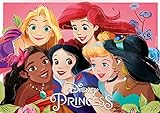 Princesas Disney - Oblea Comestible para Decoración de Tarta de Cumpleaños Infantil - A5