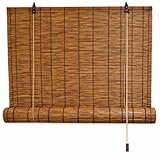 Acomoda Textil – Persiana Enrollable de Bambú Natural para Puertas y Ventanas Decorativa Marrón. Estor Ajustable de Ocultación para Exterior e Interior Protector de Fácil Instalación. (120x200 cm)