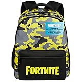 Fortnite Mochilas Infantil Bolsa Mochila Escolar Niño y Adolescente Mochila para Viaje Deporte con Cintas Ajustables Regalos para Gamers (Amarillo)