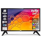 TuTu TV 24 Pulgadas LED HD Televisor con Sintonizador Digital DVB-T/T2-C-S/S2, HDMI, Reproductor Grabador USB, Modo Hotel (220V, TUB24F1DN)