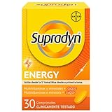 Multivitaminas, Supradyn Energy, 30 comprimidos, 1 Mes de Suministro, Complejo Vitaminico completo, Vitamina B12, B6, Coenzima q10, Sin Gluten y Sin Lactosa, Unisex