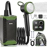 Ducha Portatil Camping, 8000mAh Recargable Ducha Electrica con Pantalla Digital Inteligente, Modo de Doble Velocidad, Ducha Camper Exterior para Acampar, Viajes, Coche Lavado, Duchas para Perros