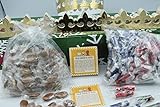 Kit Roscón de Reyes 100u - 100 Coronas + 100 Habas + 100 Tarjetas + 100 Sorpresas Figura Reyes Magos