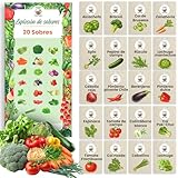 TORAF Set de Semillas de Vegetales 20 Variedades – Premium Set para Jardin, Balcón & Huerto Elevado – Alcachofa, Brócoli, Tomate, Pepino, Lechuga, Cebolla – Set para Cultivo de Plantas de Vegetales