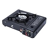 Mi dekor - Cocina Portatil, 4 Botella Incluidas, Cocina De Gas Portatil, Cocina 2 en 1, Disponible Uso Butano, Estufa Camping, Ligero y Fácil de usar, Maletín De Almacenamiento