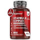 Vitamina B Complex con Vitamina C, 365 Comprimidos para 1 Año Alta Concentración Vitaminas del Grupo B Vegano - Complejo Vitamínico B con Biotina, B1, B2, B3, B5, B6, Vitamina B12 y Ácido Fólico