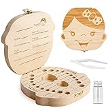 Caja para guardar dientes para niños y niñas, Regalo en madera de souvenir, Acumulación de dientes