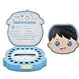 Caja para Guardar Dientes de Leche, Caja de Madera para Pegatinas españolas, personalizar personalizada bebé (Chico)