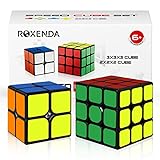 ROXENDA Cubos de Velocidad, Speed Cube Set de Cubo 2x2 3x3, Fácil de Tornear y Liso Jugar, Cubo de Velocidad para Principiantes y Pro