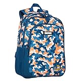 Mochila Escolar Fortnite Blue Camo - Doble Compartimento y Bolsillo Frontal - Adaptable a Carro - Interior Forrado - Tirantes y Espalda Acolchados - 42 x 32 x 20 cm - Toybags