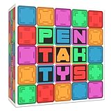 Pentaktys - Juego de Mesa de Estrategia para 2 - Partidas Rápidas para Adultos y niños 6 años - Tablero Modular para partidas Distintas Cada Vez - Ajedrez Muy Fácil Parejas