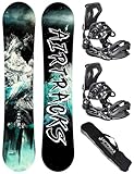 AIRTRACKS Snowboard Set Tabla Under Wide Zero Rocker Hombre 165 - Fijaciones Master L - SB Bag