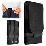 Funda Movil Cinturon para Móviles y 4,7-6,7' Smartphones Compatible con iPhone y Samsung Galaxy, Porta Movil Cinturon con Cinturón EDC, Adecuado para Deportes al Aire Libre y Trabajo (Negro)
