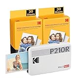 KODAK Mini 2 Retro 4PASS Impresora de Fotos Portátil (5,3x8,6cm) + Pack con 68 Hojas, Blanco