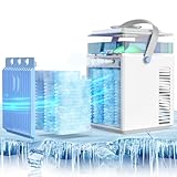 Aire Acondicionado Portátil, 800ML Mini Enfriador de Aire Portátil con Control de Aplicación, 5 en 1 USB Recargable con 6 Cajas de Hielo, Mini Aire Acondicionado para el Hogar, Oficina