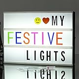 A4 LED Caja de luz letras, caja de luz de cine cinematográfica de combinación libre con 271 caracteres/Emojis, regalo de sorpresa y decoración de vacaciones perfecto
