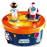 WEofferwhatYOUwant Caja de Música Espacial Infantil – Astronauta y Cohete Giratorios – Melodía Fly Me to the Moon – Sin Pilas – Tarta Cumpleaños – Regalo Niños Navidad Fiesta Decoración Lunar