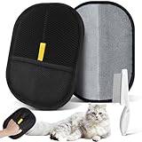 Niuny Guante Pelo Gato 2 Manopla Quita Pelos Mascota y 1 Peine Para Gatos Quita Pelos Mascota Pet Hair Remover Glove Antiestático Guante Quitapelos Mascotas Guantes Reutilizables para Aseo de Mascotas