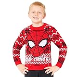 Marvel Spiderman Jersey Navideño Niños - Suéter Oficial Navideños, Tallas 4 a 12 Años - Regalos Sudadera Niño (Rojo, 4-5 años)