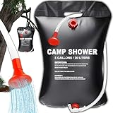 Retoo Ducha portatil Camping 20L 5 galones Bolsa de Ducha Solar Calefacción Solar Aire Libre Ducha con Manguera y Cabezal Acampar de Ducha para Camping/Senderismo Ducha de Viaje Escalada