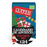 Cupper - Calendario de Adviento Ecológico - Estuche con 24 Bolsitas de Infusiones y Tés - Apto para Consumo Vegano - Incluye 12 Variedades Diferentes