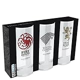 Game of Thrones Elbenwald Juego de 3 vasos con escudo de Stark Targaryen Lannister, 250 ml