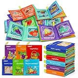 Dr.Rapeti 6 Piezas Libros Blandos para Bebé, Libro de Tela Suave, Libros de Tela Blandos para Bebé, Libros De Suave Sensoriales