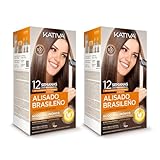 Kativa Pack 2 Alisado Brasileño - Nueva fórmula con ácido hialurónico - Tratamiento Alisado Profesional en casa - Hasta 12 Semanas de duración - Alisado Keratina - Fórmula vegana - Fácil de aplicar