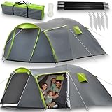Campela Tienda de Campaña, Tienda campaña Familiar - Tienda de campaña 4 Personas, Modelo Tropical-4', Impermeable 3000m, Costuras Selladas, CA0013 (Green)
