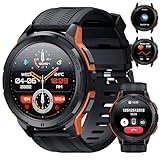 OUKITEL BT10 Reloj Inteligente Hombre, 1.43' AMOLED Smartwatch Militar con Llamadas Bluetooth, 5ATM Impermeable, 100+ Modos Deporte Pulsómetro Presión Arterial Monito de Sueño, Android iOS