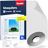 GAUDER Mosquitera para Ventana - Red Anti-Insectos con Cierre de Gancho y Bucle - Protección Adhesiva contra Mosquitos - Malla Autoadhesiva (130 x 150 cm - Negra)