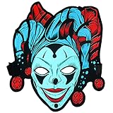 SUGOO Máscara de payaso LED para Halloween, con control por voz, para adultos y niños, festival de máscaras, fiestas de cosplay, accesorios de disfraz, máscara espeluznante