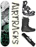 AIRTRACKS Snowboard Set Paquete Completo Tabla Steezy Wide Hybrid Rocker Hombre 160 - Fijaciones Master - Botas Star Black 42 - SB Bag