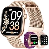 Smartwatch Mujer Reloj Inteligente con Llamada: 1.83'' Digital Smart Watch con Bluetooth Impermeable IP67 Monitor de Estrés Frecuencia Cardíaca Sueño Modo Deportivo 3 correas de reloj para Android iOS